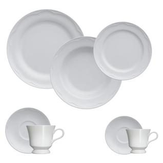 Jogo Jantar Chá 42 Peças Cottage Branco Germer Porcelanas