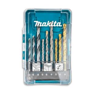 Jogo Kit Brocas Makita D71962 9 Pçs Multiuso para Madeira Metal Concreto Corte Preciso e R