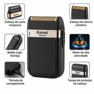 Kemei 2024: Aparador Barba Cabelo Original