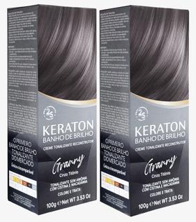 Kert Keraton Kit c/2 Tonalizantes Banho de Brilho Granny - Cinza Titânio 100g