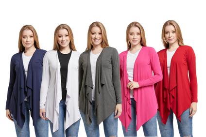 Kit 05 cardigans feminino kimono com bico manga longa