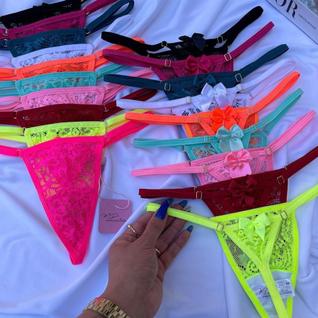 Kit 10 Calcinha Renda Fio Dental Tanga Sensual Dia dos Namorados Sexy Sex Shop Lingerie Mo