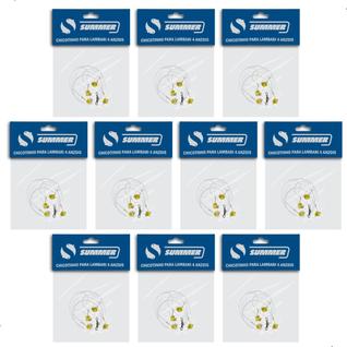 Kit 10 Chicotinhos Para Pesca de Lambari com 4 Anzóis e Miçanga Da Summer Piaba Biru Tambi