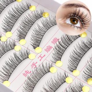 Kit 10 Pares Tufos De Cílios Para Definir Linha Dos Olhos Maquiagem Marcante Sem Delineado