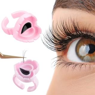 Kit 100 Aníéis Batoque Coração Para Micropigmentação Henna Extensão de Cílios Sobrancelhas