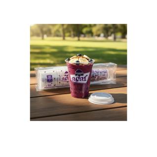 Kit 100 Copos Descartáveis Estampados para Açaí com Tampa - Excelente Custo-Benefício