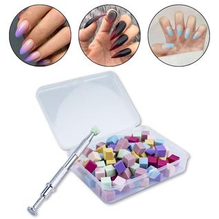 Kit 100 Mini Esponja Cubo Unha Degradê Ombré Aplicador Unhas Decoradas Nail Art Nail Desig