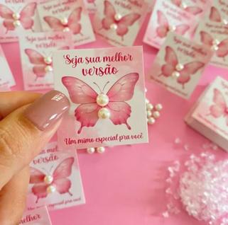 Kit 100pares Pérolas Lembrancinha Dia das Mães  Delicadeza e Amor em Cada Detalhe Cartão N