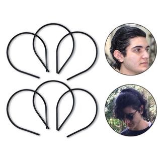 Kit 12 Arcos Plásticos de Cabelo Masculino Tiara Fina 6mm Homens Meninos Estilo Cabelos Lo