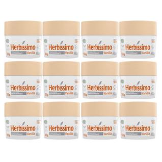 Kit 12 Desodorante Creme Vanilla Herbíssimo 55G - Dana