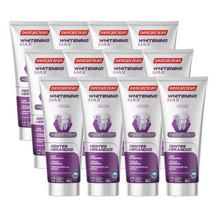 Kit 12 Pasta de Dente Gel Whitening Max Clareamento 90g Creme Dental Dentalclean