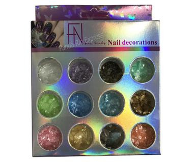 Kit 12 Potes Com Glitter Para Encapsulamento Decoração De Unhas Fan Nails