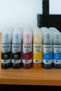 Kit 12 Refil Tinta Para T544 L3110 L3250 L3150 B Y C M sem caixa apenas no vacuo