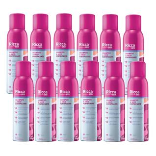 Kit 12 Shampoos a Seco Fortificante Reconstrução dos Fios Antioleosidade Ricca 150ml