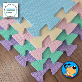 KIT 12 TatameEva infantil PREMIUM CANDY COLORS ORIGINAL tapetes 50cm X 50cm X 1cm de espes