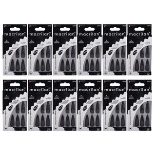 Kit 12 Unhas Postiças Stiletto Longa Preto UP510 - Macrilan