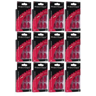 Kit 12 Unhas Postiças Stiletto Vermelho Escuro UP501 - Macrilan