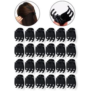 Kit 120 Presilhas Piranhas Pequenas Tridente Preto Cabelos Penteado Cabeleireiro Dia a Dia