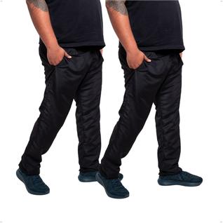 Kit 2 Calças Masculina Plus Size Tactel Treino Academia com Bolsos Laterais