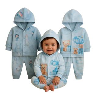 Kit 2 Conjuntos Infantil Roupa Bebê Inverno Estampa Digital