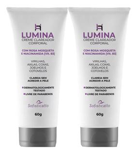 Kit 2 Creme Clareador Corporal Axila e Virilha Lumina 60g Sofisticatto
