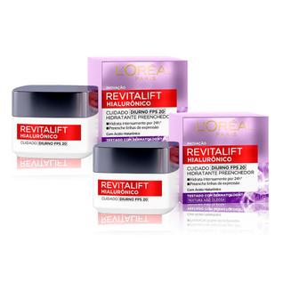 Kit 2 Creme Hidratante Facial Anti-idade L'Oréal Paris Revitalift Hialurônico Diurno FPS 2
