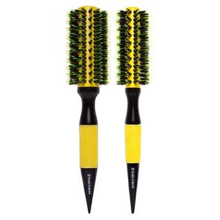 Kit 2 Escova Marco Boni Térmica Em Cerâmica Cabelo Profissional Com Cerdas Duplas De Javal