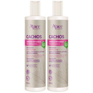 Kit 2 Gelatina Apse Apice Ativadora De Cachos Umidificadora Cabelos Cacheados Profissional