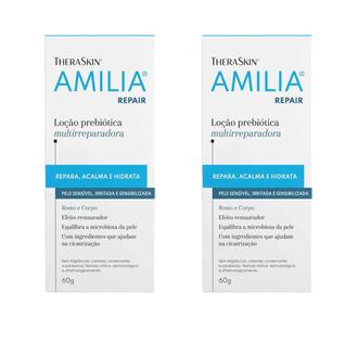 Kit 2 Loção Calmante Reparadora Prebiotica Amilia Repair 60g