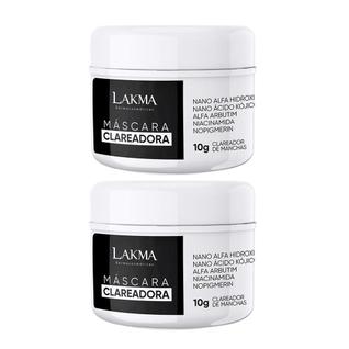 Kit 2 Máscara Clareadora Facial Antidade Esfoliante 10g Lakma