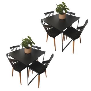 Kit 2 Mesa de Jantar Industrial 80x80cm  Compacta e Elegante para 4 Pessoas  Transforme Su