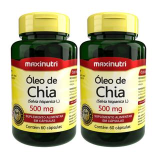 Kit 2 Oleo de Chia 500mg 60 Capsulas Maxinutri
