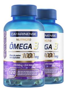 KIT 2 Ômega 3 1000mg Catarinense 120 Cápsulas Óleo de Peixe