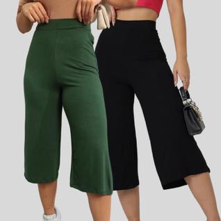 Kit 2 Pantacourt de Malha Moda Feminina