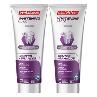 Kit 2 Pasta de Dente Gel Whitening Max Clareamento 90g Creme Dental Dentalclean