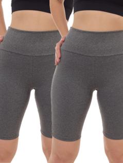 Kit 2 Peças - Bermuda Feminina Legging Ciclista Cintura Alta Suplex Academia Fitness