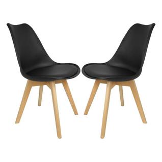KIT 2 Peças Cadeira Eames Leda Preta Luxo Casa Escritório Combo