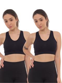 Kit 2 Peças - Top Cropped Nadador com Bojo Removível Esportivo Academia