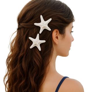 KIT 2 Presilhas Estrela Do Mar Praia Cabelo Enfeite Verão -