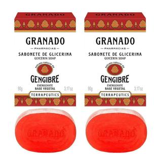 Kit 2 Sabonete Granado Gengibre Em Barra Vegetal Glicerina 90g