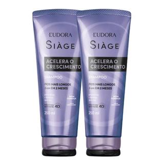 Kit 2 Shampoo Antiqueda Acelera o Crescimento dos Cabelos Fortalecimento Crescer 250ml Eud