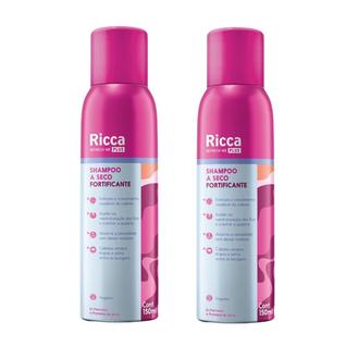 Kit 2 Shampoos a Seco Fortificante Reconstrução dos Fios Antioleosidade Ricca 150ml
