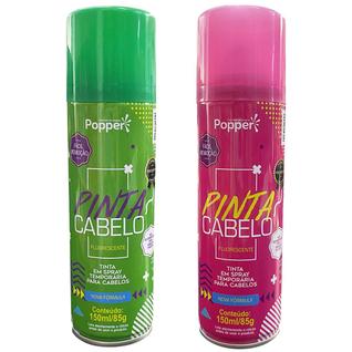 Kit 2 Spray Para Pintar Cabelo Temporário Verde E Rosa Neon 150ml Festa Carnaval Fantasia 
