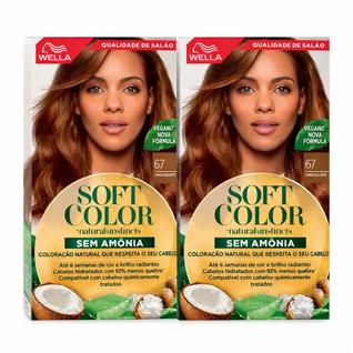 Kit 2 Tintura Wella Soft Color 67 Chocolate Coloração Sem Amônia
