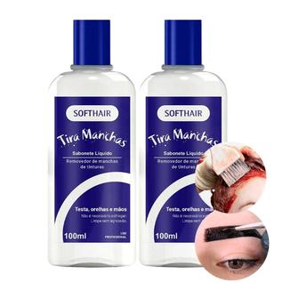 Kit 2 Tira Manchas Tinta de Cabelo da Pele Sabonete Líquido Testa Orelha Mãos Soft Hair 10