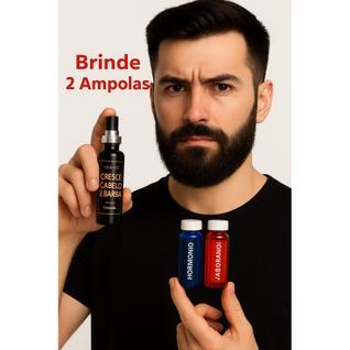 Kit 2 Tônicos Cresce Cabelo e Barba Dermabel Ganhe 2 Ampolas de Crescimento Capilar de Bri