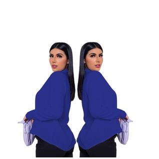 Kit 2 Un. Camisas Social Feminina Manga Longa Com Fechamento Em Botões Ocasiões Formal