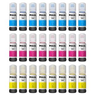 KIT 24 Tintas compatível T544 Ciano, Magenta, Amarelo para impressora Ecotank Epson L3250
