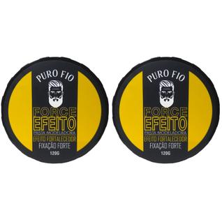 Kit 2x Cera Modeladora Masculina Puro Fio 120g Fixação Forte Pasta Modeladora Profissional