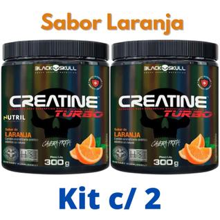 Kit 2X Creatina Monohidratada Creatine Turbo Black Skull 300g - Energia - Força - Ganho de